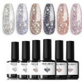 modelones Glitter Gel Nail Polish - 6 Colors