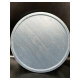 Farmhouse Round Wood Tray with Risers for