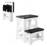 New 2-Step Stool, 8" 17" Non-Slip Collapsible
