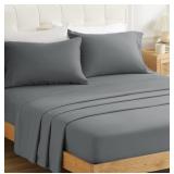 King Bed Sheets Set Grey 1800 Super Soft Brushed