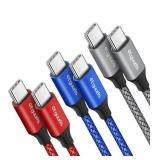 New 5-pack USB C to USB C Cable 3ft, PD 60W Fast