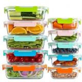 UMEIED 10 Pack Glass Food Storage Containers with
