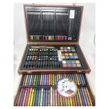 New Art Set in Wooden Box One Drawer Knob Off