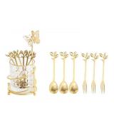 6PCS Coffee Spoons with Glass Holder,Small