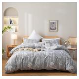 JANZAA Full Duvet Cover Set - Floral, Full Size