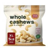 New Sealed Spicy World Raw Cashews Whole 5 Pound