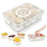 Divided Serving Tray with Lid and Handle - 8