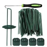 Bakulyor 50pcs Green Artificial Turf Stakes