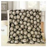 Size 30 x 40 Inch Baseballs Throw Blanket 3D