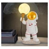 Astronaut Table Lamp with PLA Shade, Kids Moon