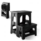 New Topfun 8ï¿½ 17ï¿½ Folding 2-Step Stool, Non-Slip