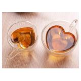 New Xiaolanwelc Glass Tea Cup With Handle Heart