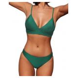 New CUPSHE Women Bikini Set Solid Color Sexy