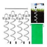 MIXXIDEA 10.6 in Gound Anchors Screw in, Metal