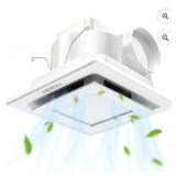 FASDUNT Bathroom Exhaust Fan with Light, 12W