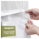 New Waterproof Fabric Snap in Shower Curtain