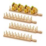 Pinkunn 4 Pcs Bamboo Taco Holder Taco Tray Holds