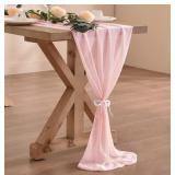New Socomi 14ft Blushing Pink Chiffon Table