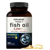 New Omega 3 Fish Oil 4,200mg, 180 Burpless