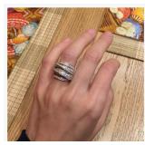 New AZQ 925 Sterling Silver Shiny Half Full