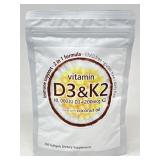 New 2-in-1 Vitamin D3 K2 Supplement Softgel, 300