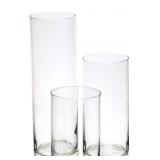 Glass Cylinder Flower Centerpiece Vases Set of 3