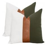 New Set of 2 Farmhouse Cotton Throw Pillow Covers