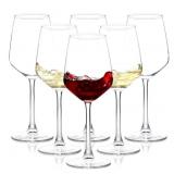 Wine Glasses Set of 6, 12oz Clear Red/White Wine