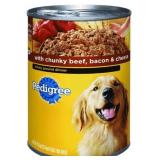 ( lot of 4) New Pedigree Chunky Beef and Bacon