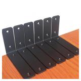 6 Pack - L 6" x H 6" x W1.5", 5mm Thick Black L