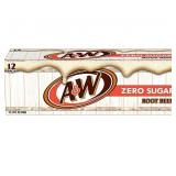 12 Pack of Zero Sugar A&W Root Beer, 12 FL OZ