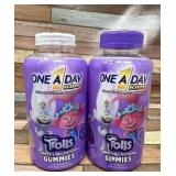 New (lot of 2) One A Day Kids Trolls Multivitamin