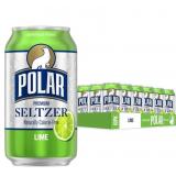 Polar Seltzer Water Lime, 12 fl oz cans, 17 pack