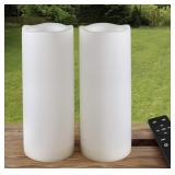 Pack of 2 White LED Candles Outdoor 3x8 -
