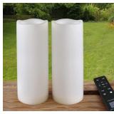 New Pack of 2 White LED Candles Outdoor 3x8 -