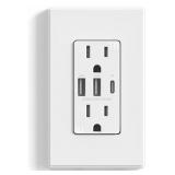 ELEGRP USB Outlet Receptacle, 3-Port USB C Wall