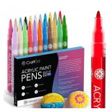 New CraftDat 22 Acrylic Paint Pens Extra Fine Tip