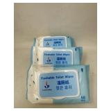 New (3) Flushable Toilet Wipes 60 ct each