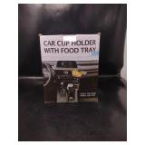 New Car cup holder with food tray. Opened damaged