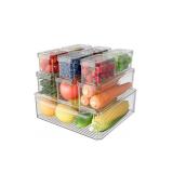 New 10 Pack Refrigerator Organizer Bins Stackable