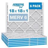 New Aerostar 18x18x1 MERV 6 Pleated Air Filter,