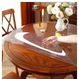 OstepDecor Round Clear Table Protector 54 Inch