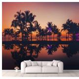 (New) Wallpaper Palm Tree Silhouettes at Sunset
