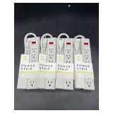 New Lot of Outlet Power Strips - 6 Ports- White