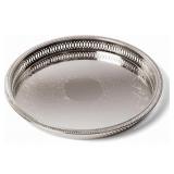 New Elegance Round Metal Serving Tray,12.75 Inch