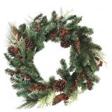 New XW18188 Wreath Holiday Décor, Green, 18-Inch