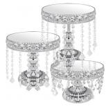 DDETYM 6 PCS Crystal Cake Stand Round Cake