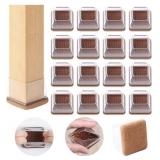 Ezprotekt 24 Pcs Clear Square Silicone Chair Leg