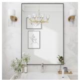 Koonmi Black Rectangle Wall Mirror, 20x29 Inch