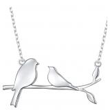 925 Sterling Silver Cute Animal Family Bird